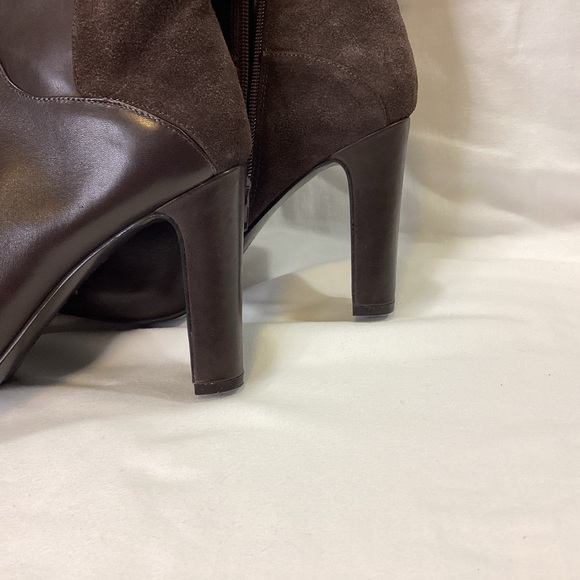NINE WEST BROWN LEATHER / SUEDE KNEE HIGH BOOTS SZ 6.5 EUC $149 - Picture 9 of 12